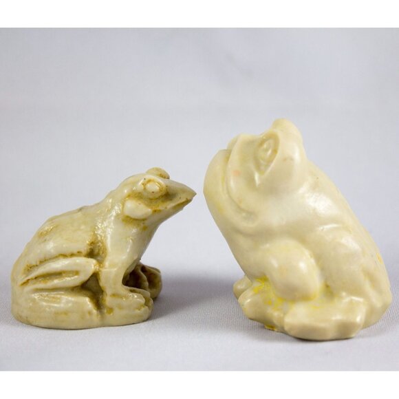 Lot of 2 Stone-Look Resin Frog Figurines Made in Mexico - Picture 1 of 7